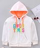 Vitamins Full Sleeves Hoodies Glitter Text Print - White