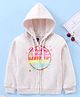Vitamins Full Sleeves Hoodies Glitter Text Print - Grey