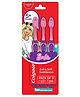 Colgate Kids Extra Soft Toothbrush with Tongue Cleaner Barbie Print Pack of 3 - Pink Purple