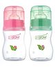 U-grow Anti Colic Wide Neck Feeding Bottle Pack of 2 Pink Green -  250 ml each