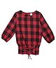 Creative Kids Full Sleeves Checked Cotton Top - Red Black
