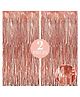 Crackles Metallic Fringe Curtains Large Size Pack of 2 Rose Gold - Length 304 cm
