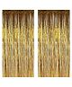 Crackles Metallic Fringe Curtains Gold Pack of 2 - Height 182 cm