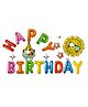 Crackles Happy Birthday Foil Balloons With Cartoon Balloons Pack of 21 Pieces - Multicolour