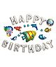 Crackles Metallic Happy Birthday Party Foil Balloons Banner Aquatic Theme - Pack of 25