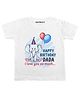 KNITROOT Happy Birthday Dada Print Half Sleeves Tee - White