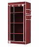 Fabura Single Door Collapsible Wardrobe with 4 Shelves - Maroon