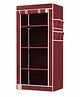 Fabura Single Door Collapsible Wardrobe with 4 Shelves - Maroon