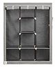 Fabura Triple Door Collapsible Wardrobe With 2 Hanging Compartment - Grey