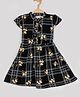 Peppermint Short Sleeves Checked Dress - Navy Blue