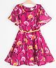 Peppermint Half Sleeves Floral Print Dress - Pink