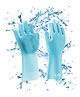 iLife Silicone Scrub Gloves - Torquoise Blue