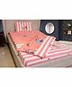 THE LITTLE BOO Police Print Single Bedsheet With Quilt - Pink