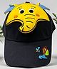 Baby Moo Elephant Applique Cap - Black-  Diameter 53cm