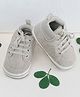 Baby Moo Textured Lace Up Sneaker Style Booties - Grey