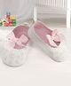 Baby Moo Embroidered Floral Booties - White, Pink