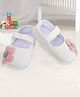 Baby Moo Floral Applique Booties - White