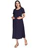 Mamma's Maternity® Short Sleeves All Over Print Maternity Dress - Blue
