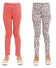 Kids Cave Combo Pack Of 2 Multi Print Leggings - Peach
