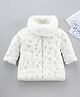 Little Kangaroos Full Sleeves Jacket with Faux Fur - White