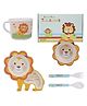 FunBlast Eco-Friendly Bamboo Fiber Baby Dinner Set of 5 Pieces - Multicolor