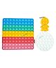 FunBlast Jumbo Square with Round & Keychain Pop it Fidget Toys Big Size Pack of 3 - Multicolor