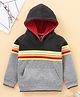 Yellow Apple Full Sleeves Hoodies Colour Block Print - Oatmeal Grey
