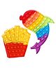 Fiddlerz Push & Pop Bubble Stress Relieving Silicone Pop It Fidget Toy Pack of 2 - Multicolour