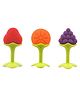 Enorme Silicone Strawberry Orange & Grapes Shape Teether Pack of 3 - Multicolour