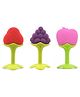 Enorme Silicone Strawberry Apple & Grapes Shape Teether Pack of 3 - Multicolour