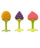 Enorme Silicone Peach Orange & Grapes Shape Teether Pack of 3 - Multicolour