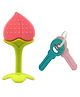 Enorme Silicone Peach Fruit Shape Teether with Key Teether - Multicolour