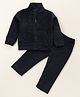 Kanvin Full Sleeves Pyjama Set Solid Color - Blue