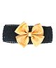Tia Hair Accessories Strechy Bow Embellished Lace Headband - Peach