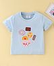 Kookie Kids Half Sleeves Top Donuts Print - Blue