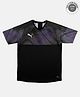 Puma Half Sleeves CUP Jersey Jr Logo Print  - Black