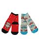 NoFall Pack Of 4 Robot & Car Design Socks - Red