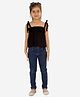 KIDSDEW Sleeveeless Solid Color Top - Black