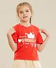 Kookie Kids Half Sleeves Tee Queen Print - Red