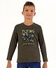 Primo Gino Full Sleeves T-Shirt Flying Print - Teal Green