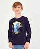 Primo Gino Full Sleeves T-Shirt Dino Print - Blue