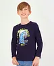 Primo Gino Full Sleeves T-Shirt Dino Print - Blue