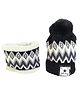 SYGA Mom's Velvet Neck Scarf & Beanie Hat Circumference 54 cm Black