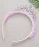 Pine Kids Frilled Hair Band With Crown Applique - Purple
