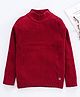 Gini & Jony Full Sleeves Solid Skivi Tee - Maroon