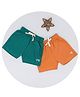 Mi Arcus  Cotton Solid Shorts Pack of 2 Blue & Peach