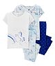Carter's 4-Piece Unicorn 100% Snug Fit Cotton PJs - Light Blue White