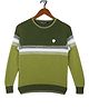 Monte Carlo Full Sleeves Colour Block Pattern Sweater - Green