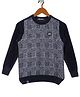 Monte Carlo Full Sleeves Checked Sweater - Navy Blue
