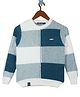 Monte Carlo Full Sleeves Colour Block Sweater - White & Blue